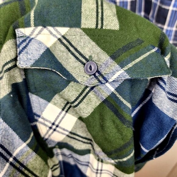 Mountain Ridge Men's Super Soft Flannel Shirt Green & Blue Plaid Size XL - Picture 8 of 10